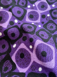 Vintage Textured Abstract Purple Black Fabric Remnant 7030 58x40 Inches Atomic - Picture 1 of 5
