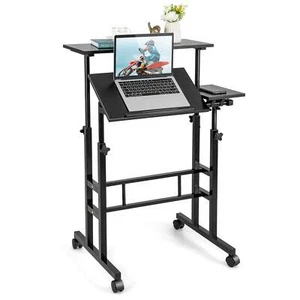 Mobile Standing Desk w/ Flip-over Desktop&Portable Stand Up Desk for Home - Picture 1 of 10
