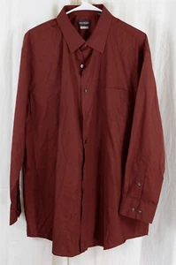 Van Heusen Men's Dress Shirt Regular Fit Poplin Solid Persimmon Size 17.5 32/33 - Picture 1 of 3
