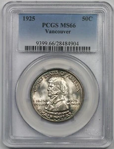 1925 PCGS MS66 VANCOUVER HALF DOLLAR SILVER COMMEMORATIVE - Picture 1 of 6
