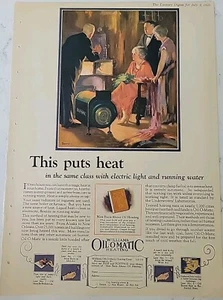 1925 Williams oil-o-matic Home heating vintage Bennell color art Ad - Picture 1 of 1