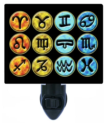 Foto decorativa luz nocturna, zodiaco, signos del zodiaco, astrología, símbolos Foto 1 de 4