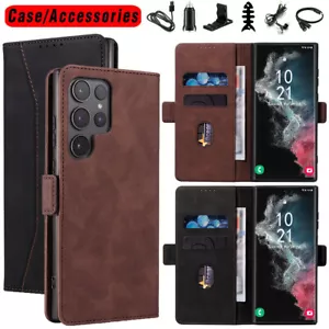 Custodia portafoglio pieghevole in pelle per Samsung Galaxy S22 Ultra 5G / accessori - Foto 1 di 24