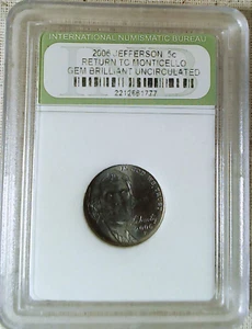 2006 D JEFFERSON NICKEL RETURN TO MONTICELLO   UNCIRCULATED GEM   INB SLABBED - Picture 1 of 3