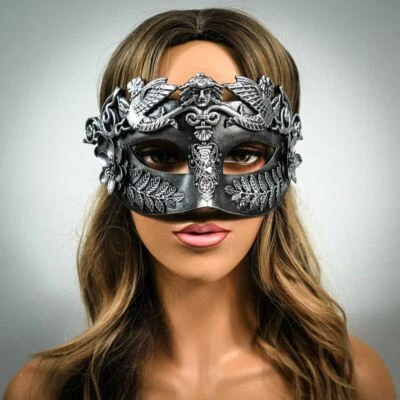 Silver Venetian Masquerade Masks for Men and Women Roman Cosplay Costume - Image 1 of 4