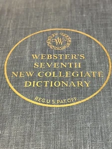 Vintage 1967 Webster’s Seventh New Collegiate Dictionary Hardcover in Blue Gold - Imagen 1 de 15