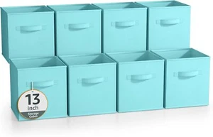 13 Inch Storage Bins - Sturdy Collapsible Fabric Storage Cubes with Handle - Picture 1 of 7