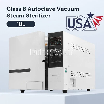 Esterilizador de vapor al vacío autoclave dental clase B 18L esterilización + impresora Foto 1 de 4