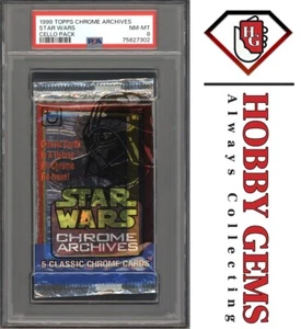 DARTH VADER PSA 8 1999 Star Wars Chrome Archives Cello Pack Vader on Top of Pack - Picture 1 of 2