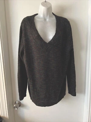 Laura Scott XL long sleeve tunic sweater black green red V-neck longsleeve - Image 1 of 4