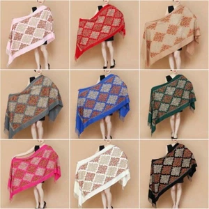 Lady Women Embroidered large Vintage Paisley Cashmere Wool Wrap Shawl Scarf - Picture 1 of 52
