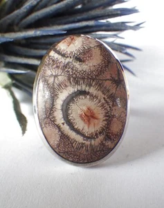 SCHMUCK-STCK RING 925 SILBER CABOCHON RHYOLITE NEU 55 18 groß Rhyolit Rhyolith - Bild 1 von 3
