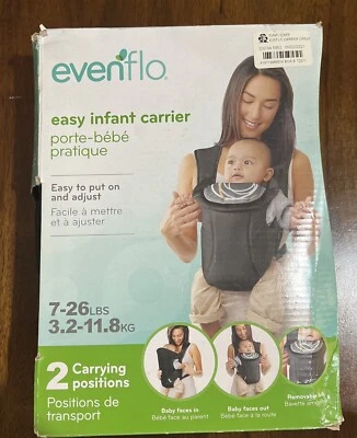 Evenflo Portabebés Suave Infantil Crema - Negro 7-26 lb Caja Abierta Nuevo Foto 1 de 2