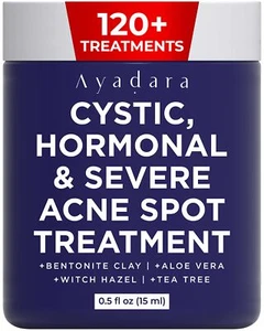 Ayadara Cystic Acne Spot Treatment, Overnight Hormonal Acne Treatment, 120 Uses - Picture 1 of 11