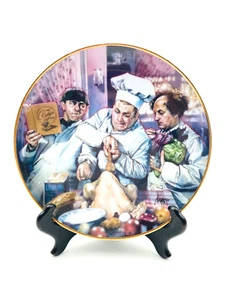 Franklin Mint Collection Plate The Three Stooges "The Cooking Lesson" 1994 Art - Picture 1 of 5