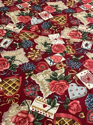 VIP Cranston Victorian Valentine Fabric Gorgeous 43x62 - Image 1 of 4