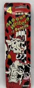 Lápices vintage con estampado de vaca de escritores Mooooo de DIXON 16954 NUEVOS SELLADOS - Imagen 1 de 2