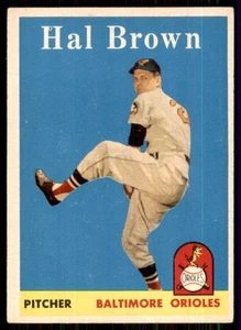 1958 Topps CREASED/CREASES #381 Hal Brown Baltimore Orioles - Picture 1 of 2