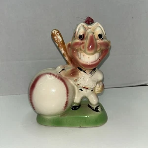 Vintage Gibbs & Conner 1940s Cleveland Indians Chief Wahoo Coin Bank Guardians - Picture 1 of 10