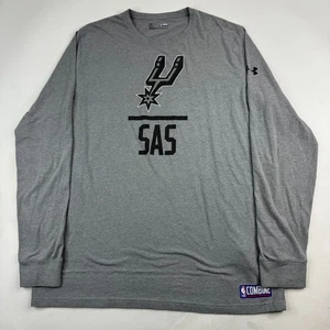 Under Armour Heatgear Mens Large Gray NBA Combine San Antonio Spurs L/S Shirt - Picture 1 of 12