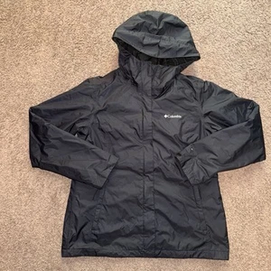 Chaqueta Columbia negra con capucha y cremallera para mujer talla grande”  - Imagen 1 de 8