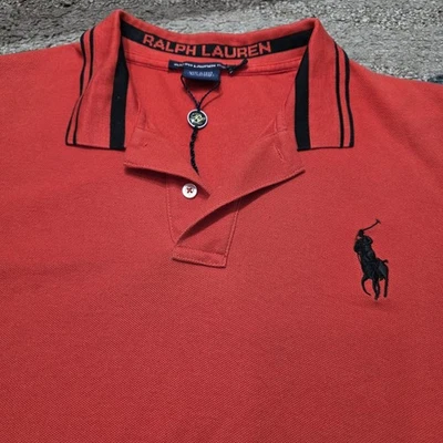 Polo de golf Ralph Lauren XL para mujer naranja negro cuello logotipo manga corta Foto 1 de 4