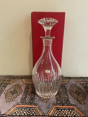 "Estampillas ácidas jarra de 11"" vintage raras de cristal de Baccarat patrón de Massena prístinas" Foto 1 de 4
