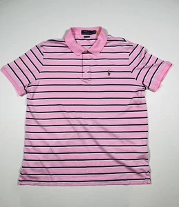 Polo Ralph Lauren polo uomo grande rosa a righe vestibilità classica logo pony golf - Foto 1 di 6