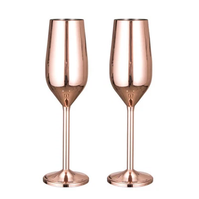 Flauti da champagne in acciaio inossidabile ICB - Set di 2 per matrimoni e oc... - Immagine 1 di 4