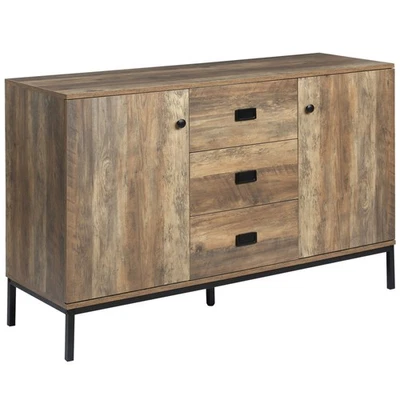 HOMCOM Modern Sideboard, Storage Cabinet, Accent Cupboard Distressed Brown