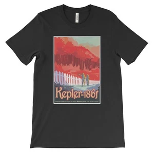 NASA Art Poster Tee- Kepler-186f. Future Tee. Black or White Space Astronaut NEW - Picture 1 of 5