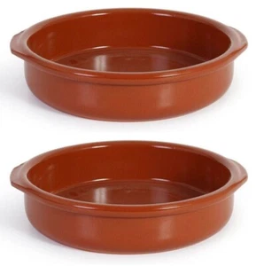 2x 26cm oven dish tray roasting Spanish terracotta tapas dish cooking Azofra - Picture 1 of 3