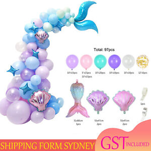 Mermaid Balloons+Ocean Balloon Garland Arch Kit Set Birthday Wedding Party Decor