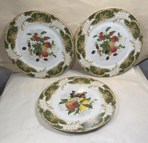 Set of 3 (Three) Vintage Antique Fruit Andrea by Sadek Dinner Plates - NOS - Picture 1 of 9