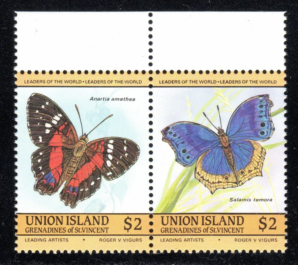 1985 Union Island SC# 197 - Butterflies - Pair - M-NH - Image 1 of 1