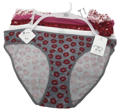 Rene Rofe 5 Pack Women's Extra Large Bikini Panties + 2 Scrunchies NWT - Image 1 of 4