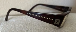 Vintage Fendi Brille Brillengestell 135 Italy Gold Bernstein Rechteckig mit Etui - Bild 1 von 11