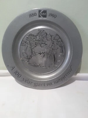 Placa de peltre comercial Kodak 1880-1890 100 años Foto 1 de 4