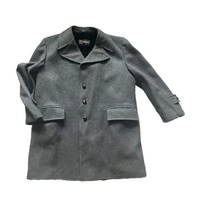 Mcgregor vtg 60’s wool coat fuzzy Fur lined Gray size 46 Madmen Peaky Blinders - Image 1 of 4