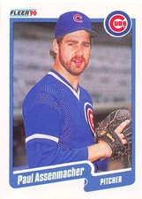 Paul Assenmacher 1990 Fleer 25  Chicago Cubs  Baseball Card