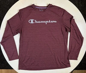 CHAMPION PERFORMANCE Men’s XL Long Sleeve Maroon Polyester Athletic Shirt - Picture 1 of 7