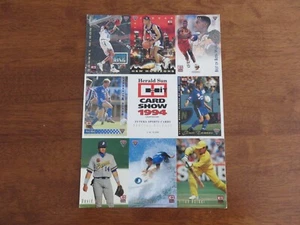 RARE. HERALD SUN CARD SHOW 1994. FUTERA SPORTS CARDS PROMOTIONAL UNCUT SHEET. - Picture 1 of 3