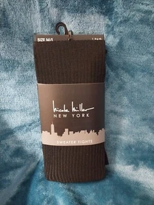 Nicole Miller Women's Opaque Sweater Tights Size (Black) Size  Medium/Large - Picture 1 of 4