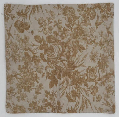 Pottery Barn Sorrel Floral Toile Reversible Pillow Cover ~ 20 x 20  Harvest Gold - Image 1 of 2