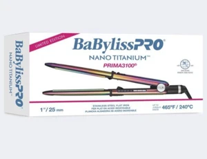 BaByliss Pro Iridescent Nano Titanium Prima 3100 Ionic Flat Iron 1" Limited - Picture 1 of 6