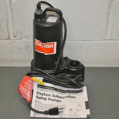 Bomba de sumidero sumergible Dayton 3BB74, 1/2 HP, 70 gpm, 120 V, máximo 32 ft Foto 1 de 4