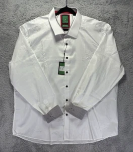 Men's Tiglio 3X White Button Down Sport Slim Fit Shirt Long Slv Flip Cuff NWT - Picture 1 of 13