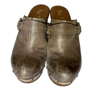 Zapatos zuecos de cuero estilo moto gris topo KORK Kork-Ease 6/36,5 Foto 1 de 4