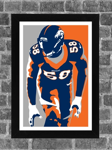 Denver Broncos Von Miller Portrait Sports Print Art 11x17 Cover