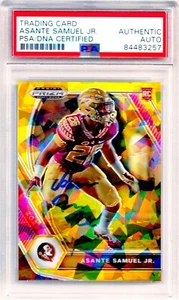 Asante Samuel Jr. auto RC Yellow Panini Prizm 2021 111 LA Chargers FSU PSA Encap - Picture 1 of 3